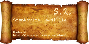 Stankovics Kamélia névjegykártya
